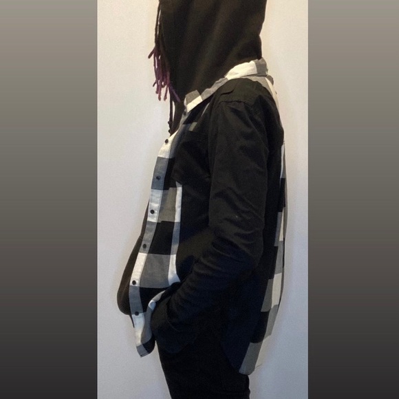 Unisex Up-cycled Patchwork Button-Up - Picture 3 of 5